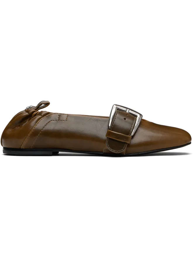Ganni Ganni Buckle Strap フラットシューズの商品画像