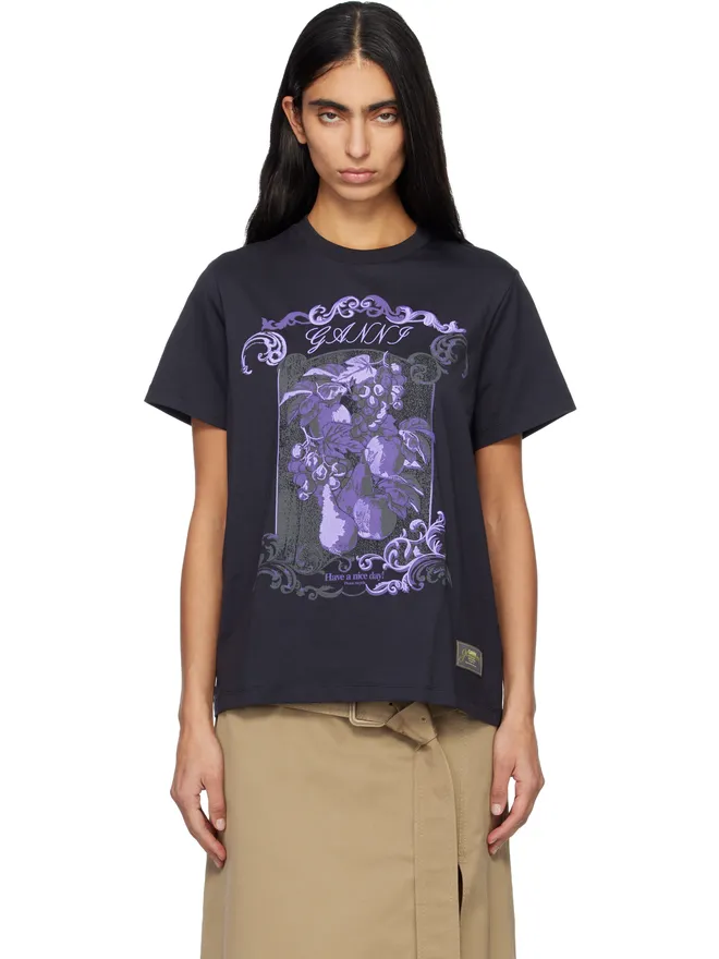 Ganni Ganni コットン ダマスク リラックス Tシャツの商品画像