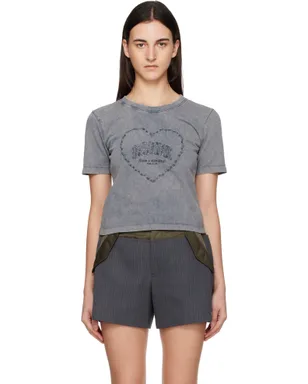 Ganni ウォッシュド ハート クロップド Tシャツ - サムネイル1