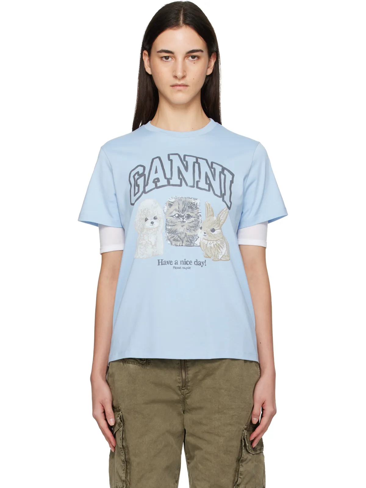Ganni Animal プリントTシャツ - 画像1
