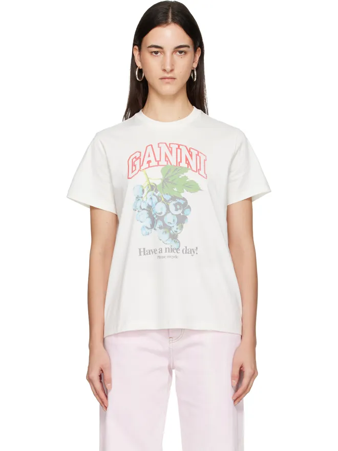 Ganni Ganni ベーシック Grapes コットン ジャージ リラックス Tシャツの商品画像