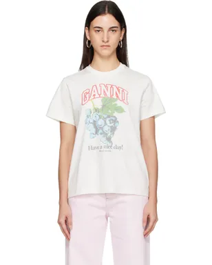 Ganni ベーシック Grapes コットン ジャージ リラックス Tシャツ - サムネイル1