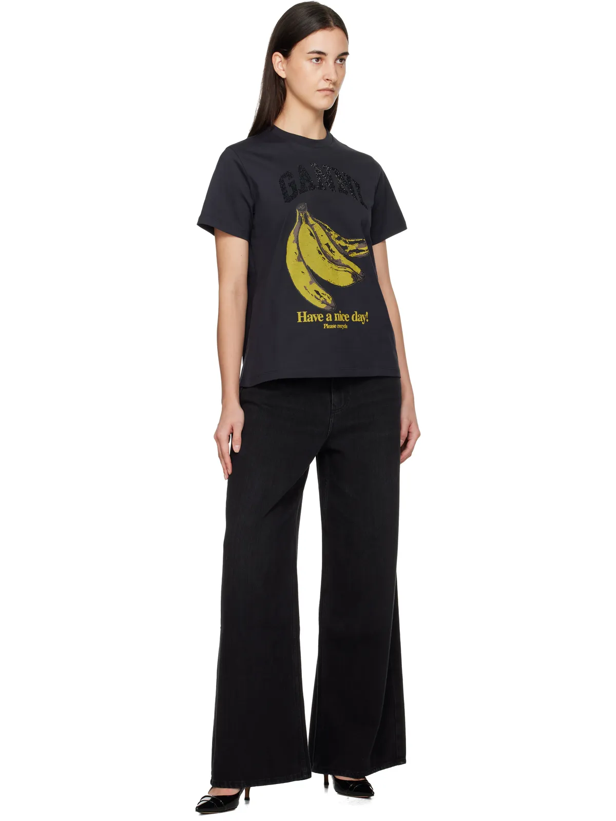 Ganni Banana グラフィックTシャツ - 画像4