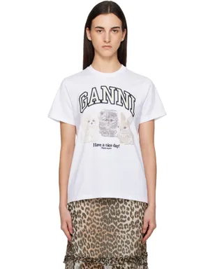 Ganni Animals ベーシック ジャージ リラックス Tシャツ - サムネイル1