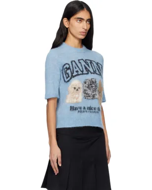 Ganni Fine Brushed Alpaca Puppies Tシャツ - サムネイル2