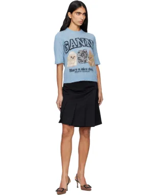 Ganni Fine Brushed Alpaca Puppies Tシャツ - サムネイル4