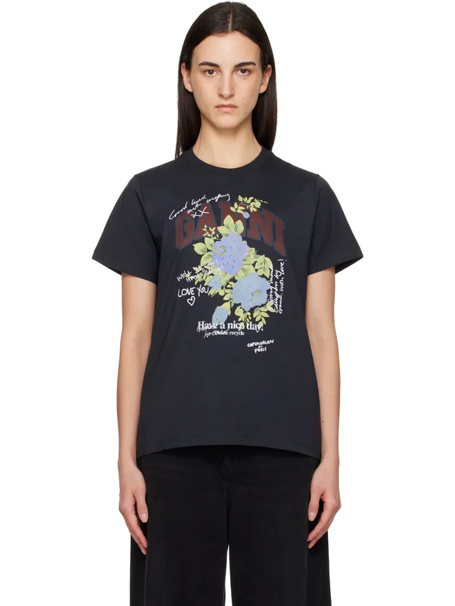 Ganni Ganni Rose Tシャツの商品画像