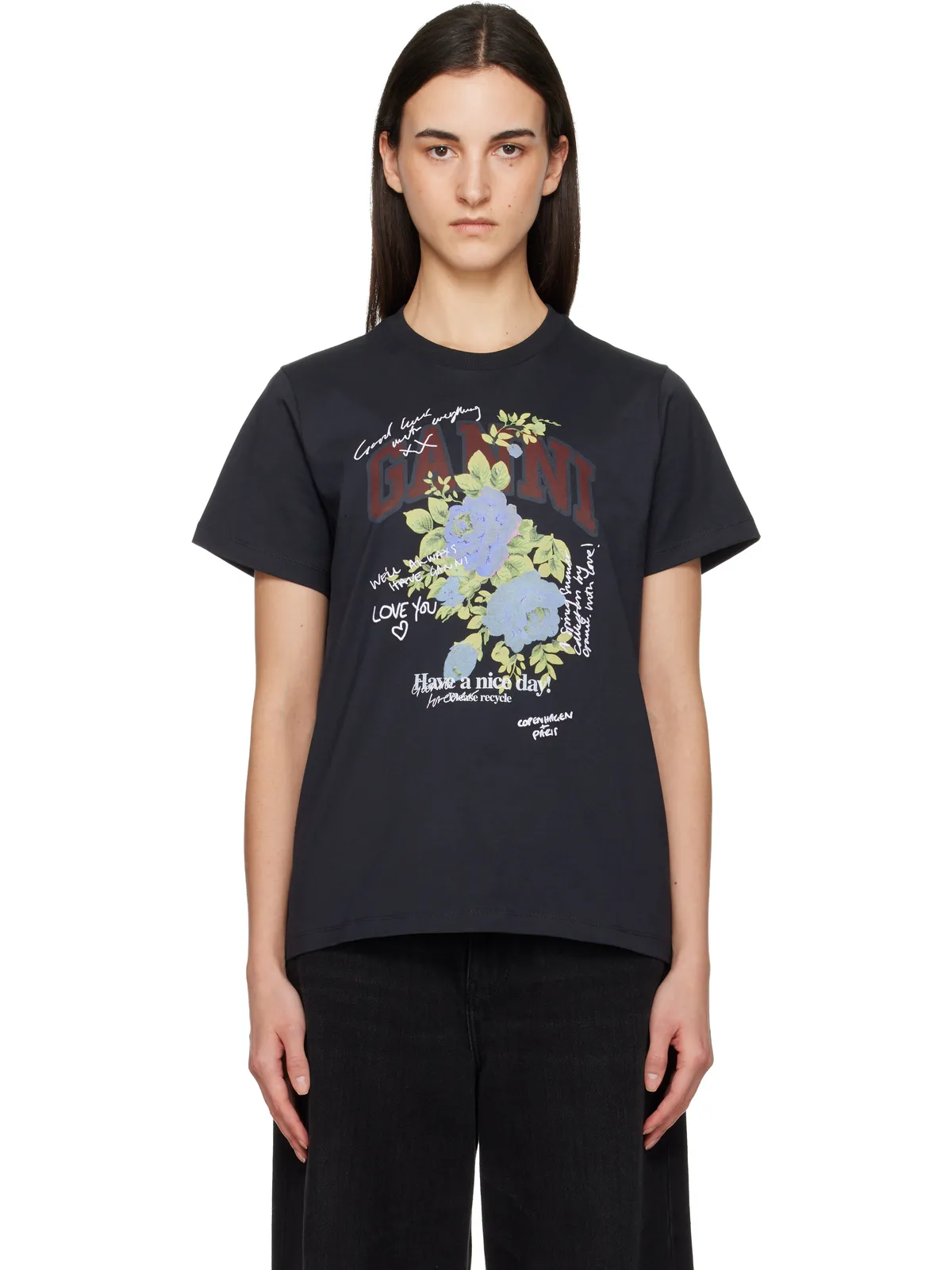 Ganni Rose Tシャツ - 画像1