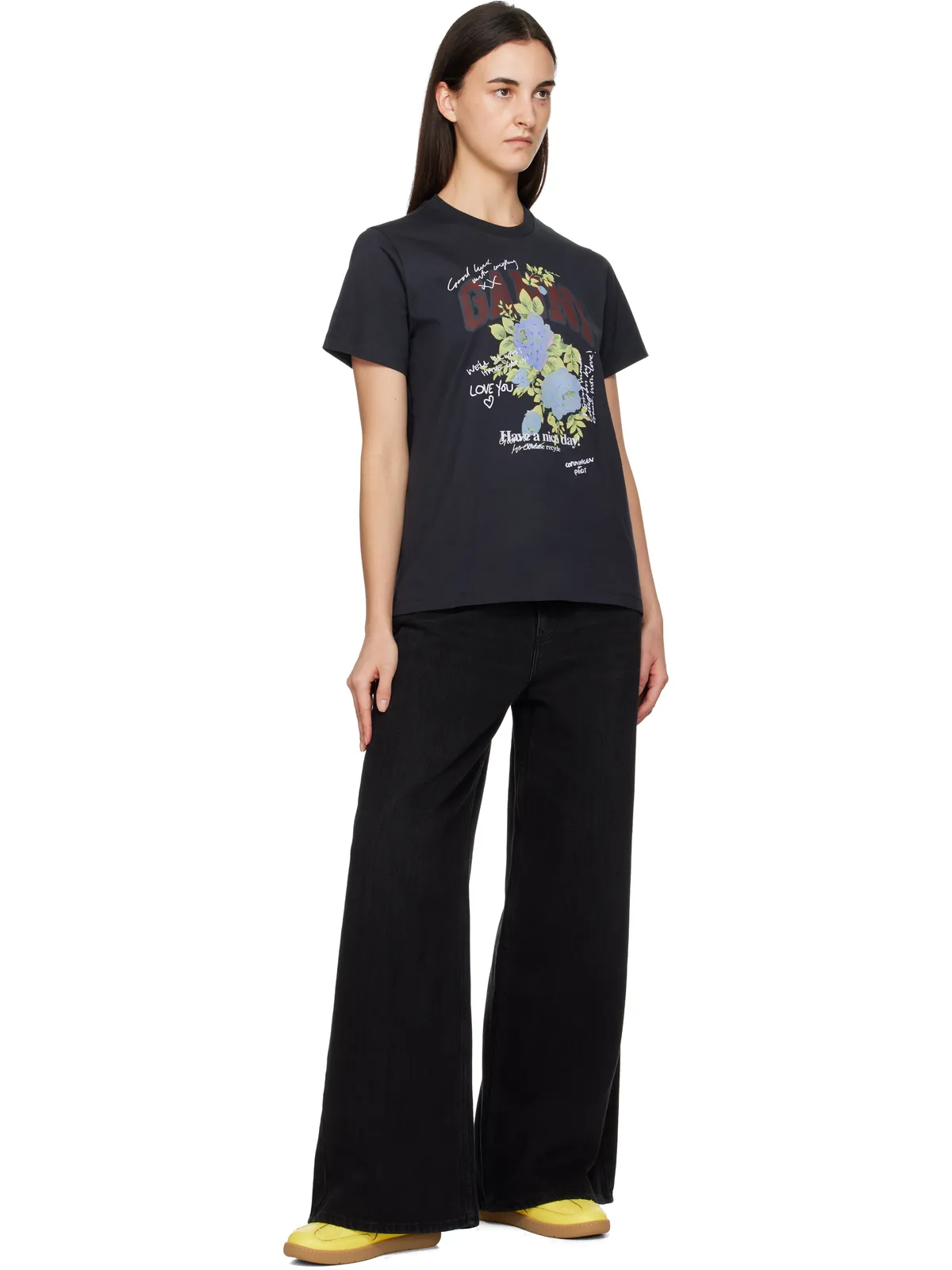 Ganni Rose Tシャツ - 画像4