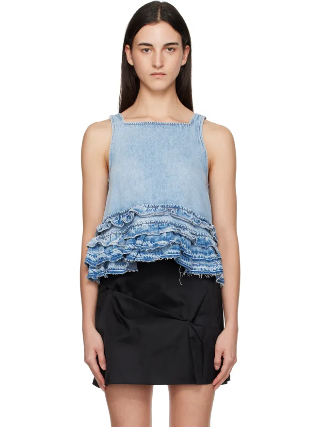 Ganni Ganni Frill デニム タンクトップの商品画像