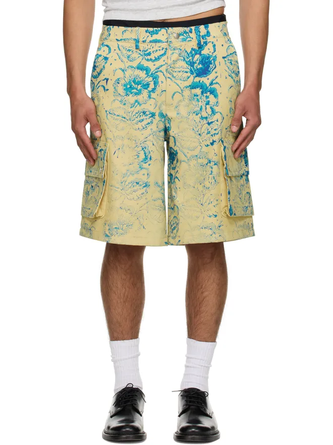 Stanley Raffington Stanley Raffington SSENSE限定 フローラルプリント カーゴショートパンツの商品画像