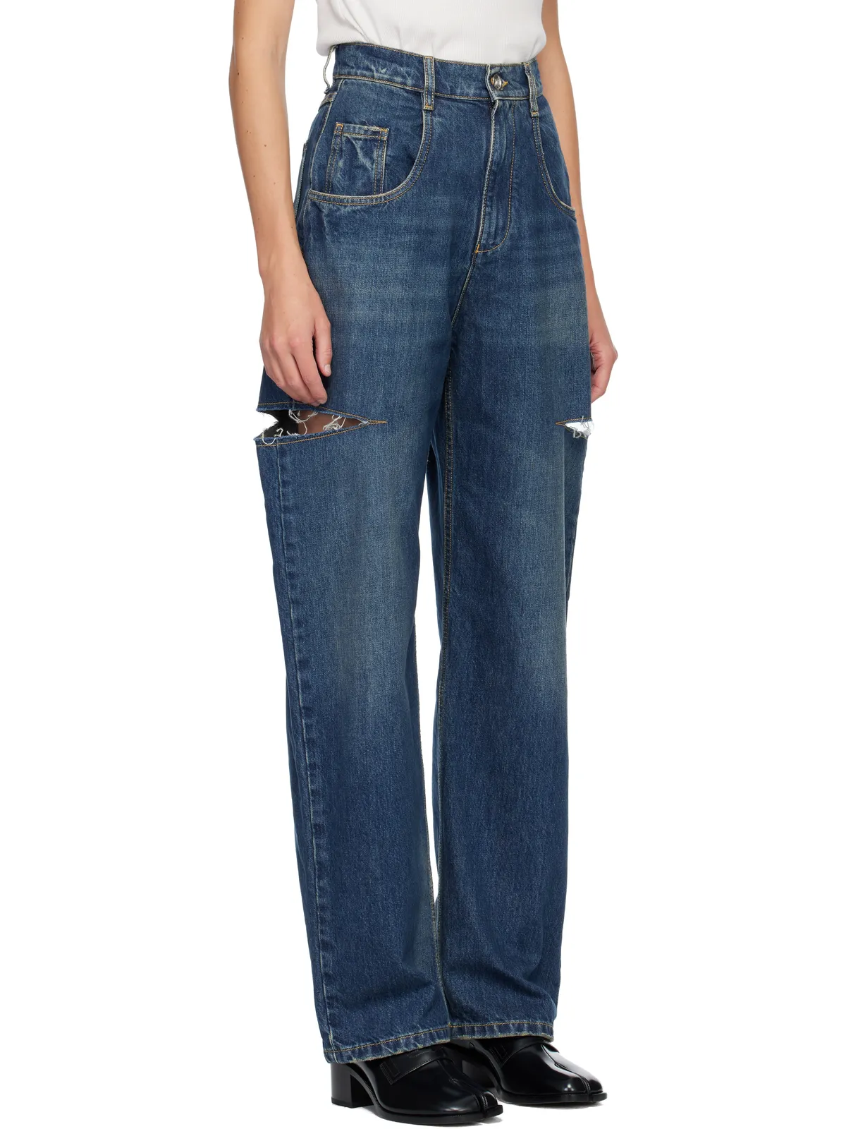 Maison Margiela カットアウト ジーンズ - 画像2