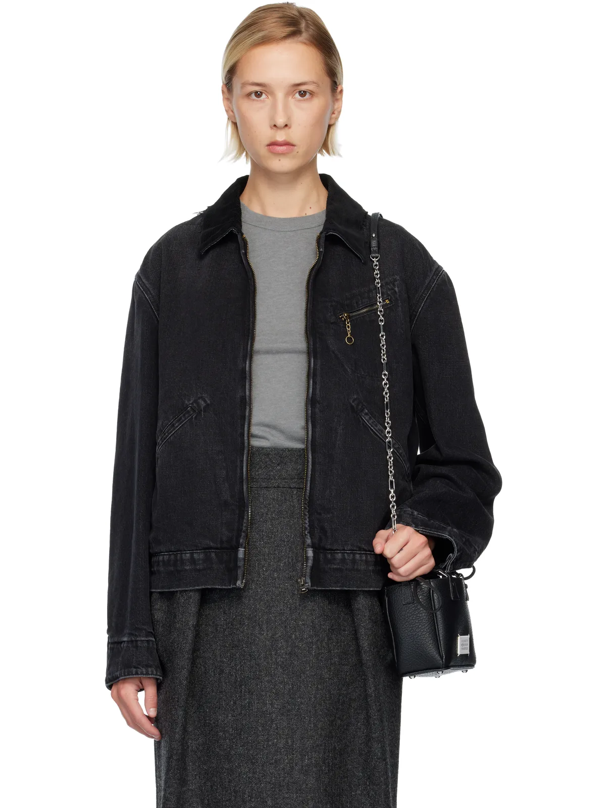 Maison Margiela コーデュロイカラー デニムジャケット - 画像1
