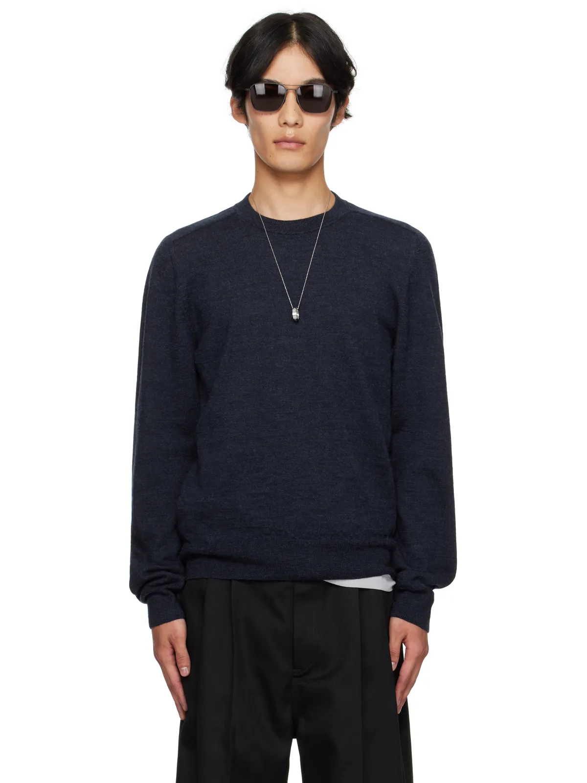 Maison Margiela スエード エルボーパッチ セーター - 画像1