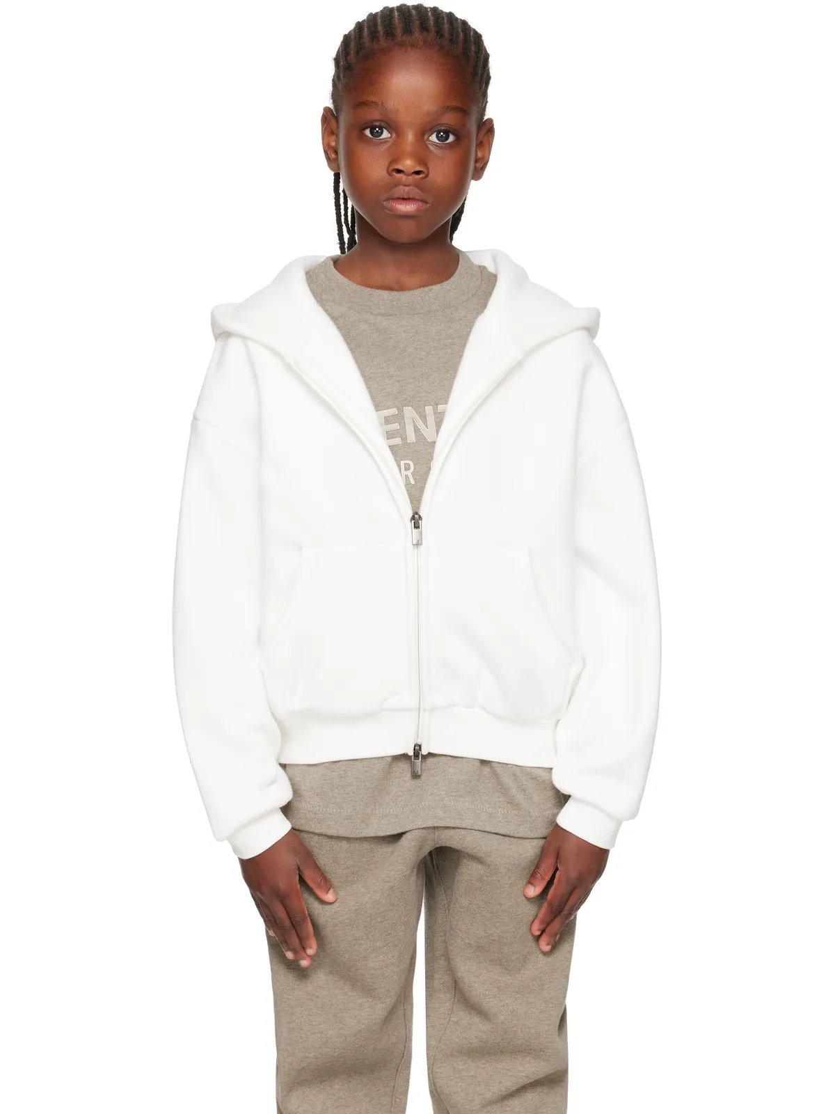 Fear of God ESSENTIALS キッズ｜ Classic フリース ジップアップフーディ - 画像1