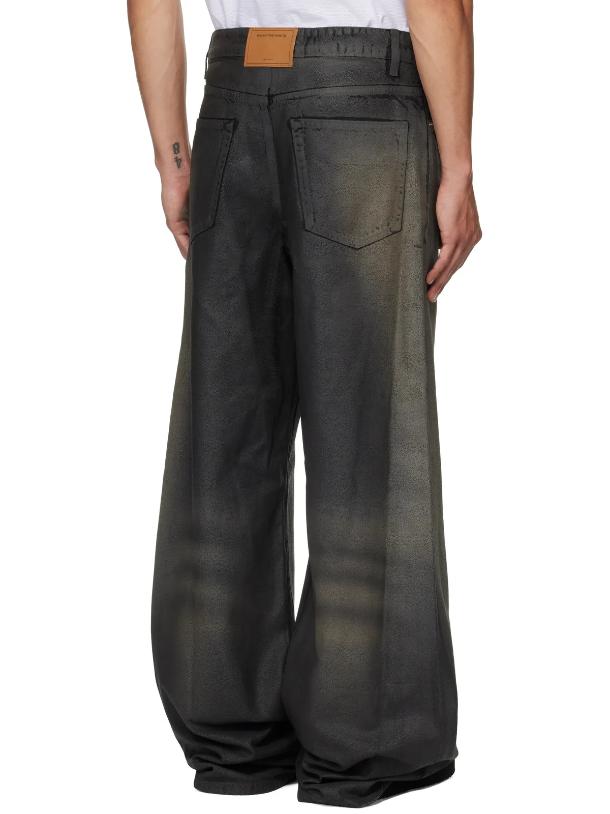 Alexander Wang Leather Look Relaxed ジーンズ - 画像3
