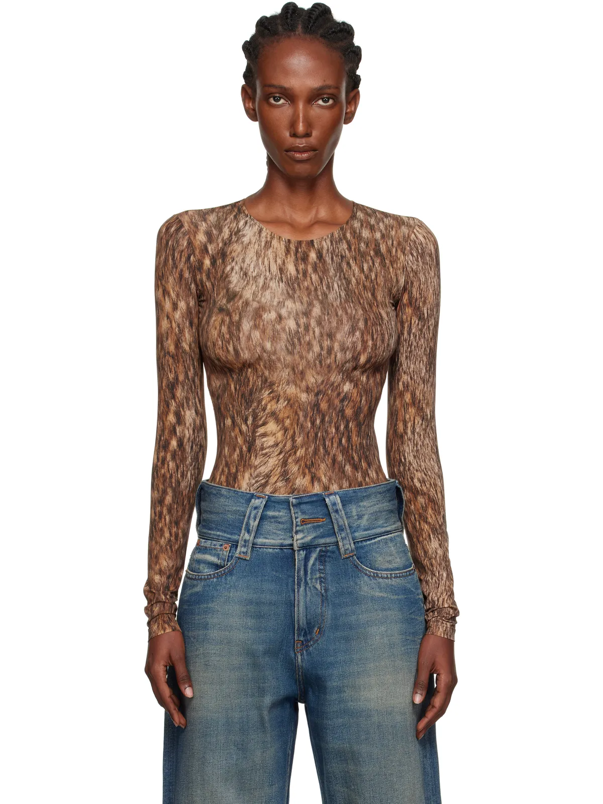 MM6 Maison Margiela プリント ジャージ ボディスーツ - 画像1