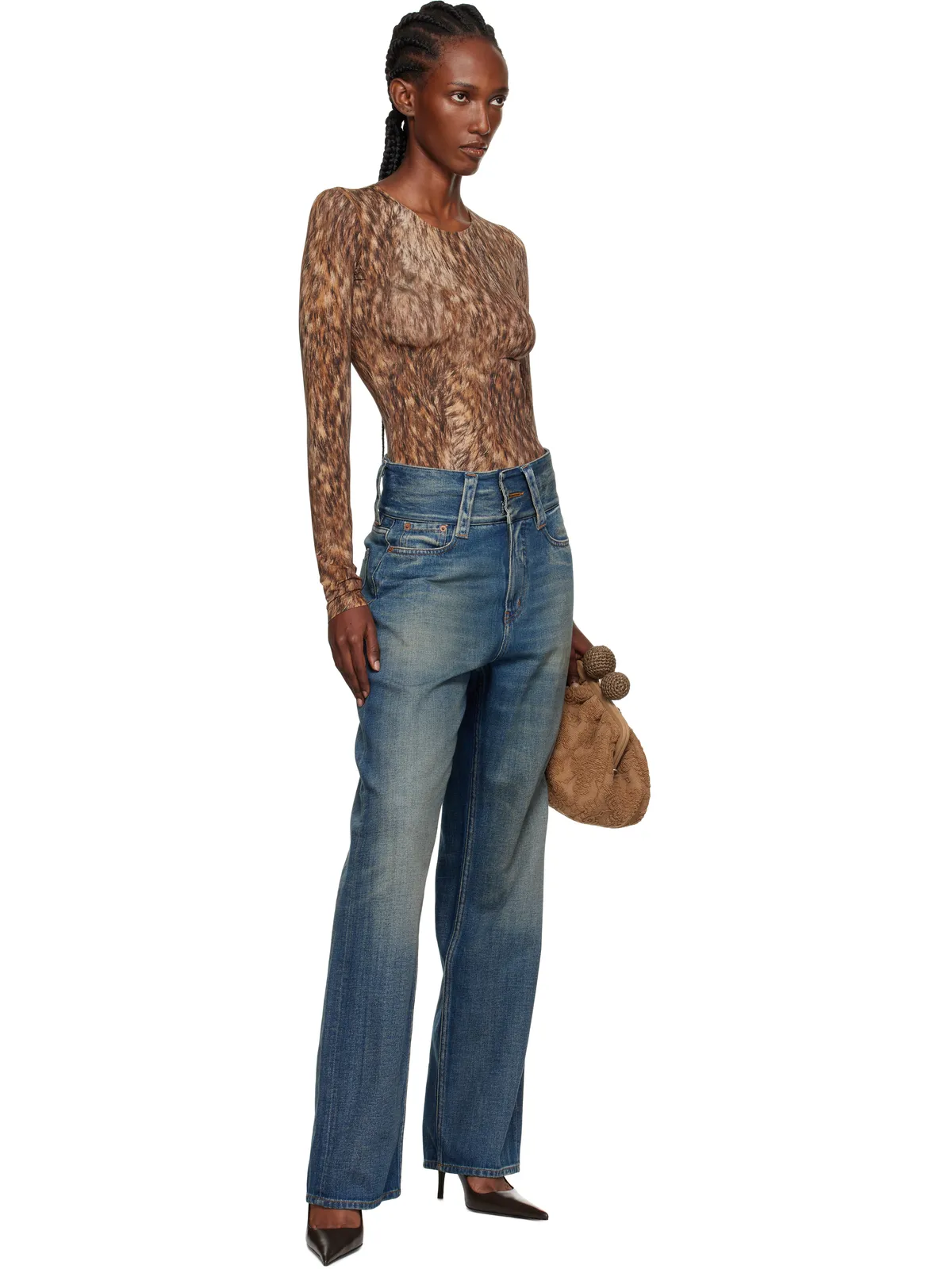 MM6 Maison Margiela プリント ジャージ ボディスーツ - 画像5