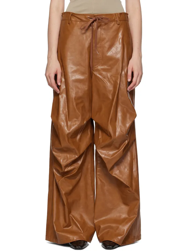 MM6 Maison Margiela MM6 Maison Margiela ドレープ フェイクレザー トラウザーズの商品画像