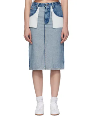 MM6 Maison Margiela フェードデニム ミディアムスカート - サムネイル1