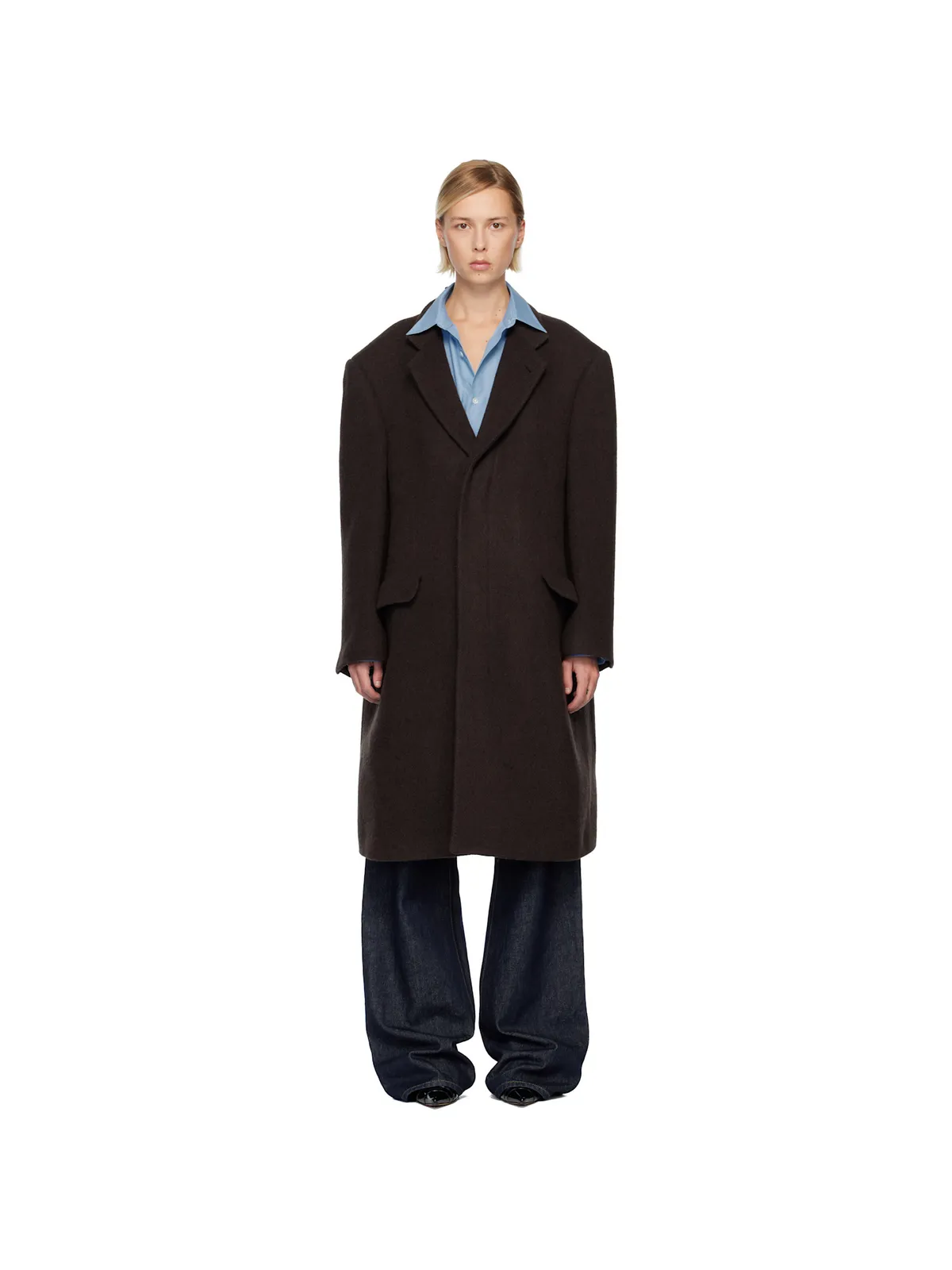 MM6 Maison Margiela ドレープ パネル コート - 画像1