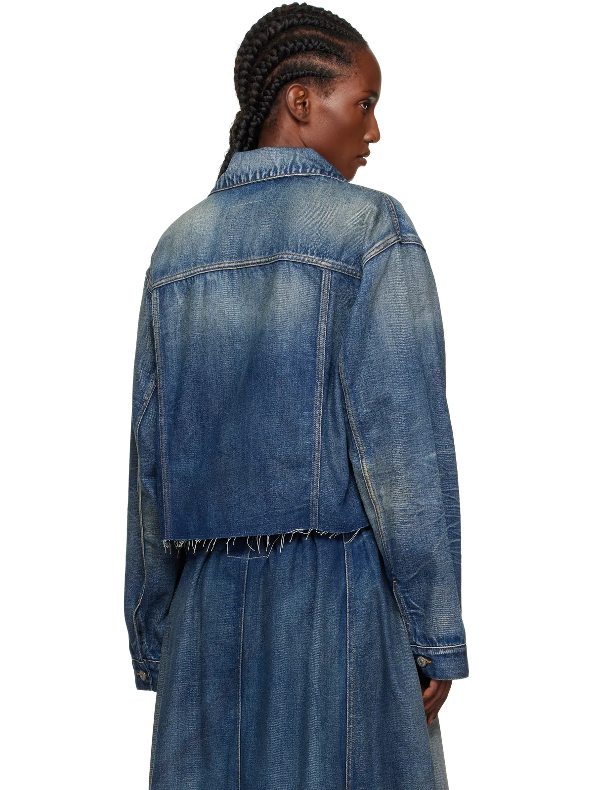 MM6 Maison Margiela クロップド デニムジャケット - 画像3