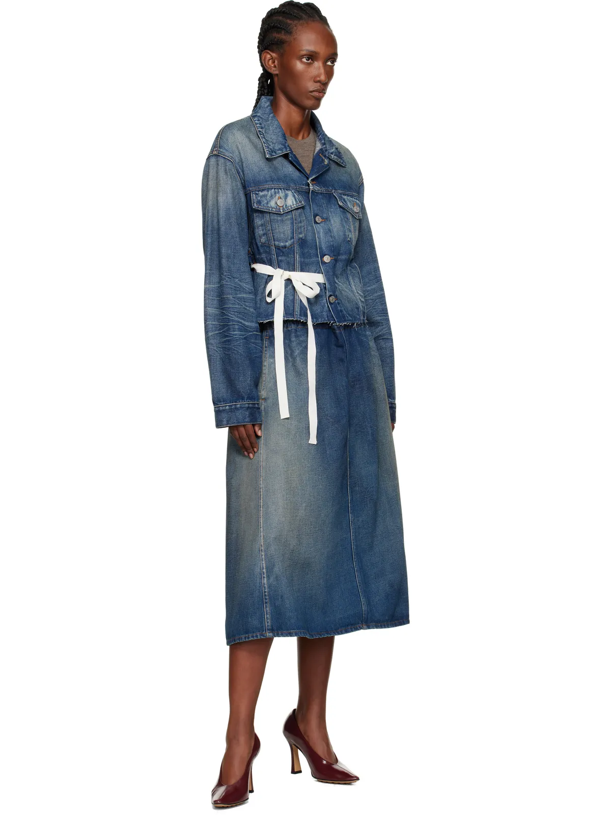 MM6 Maison Margiela クロップド デニムジャケット - 画像4