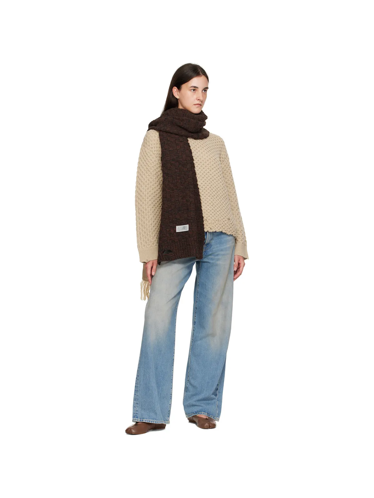 MM6 Maison Margiela ディストレス マフラー - 画像3