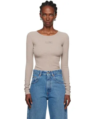MM6 Maison Margiela ウールブレンド リブ 長袖Tシャツ - サムネイル1