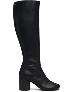 MM6 Maison Margiela Anatomic ステッチ レザー ニーハイブーツ - サムネイル1