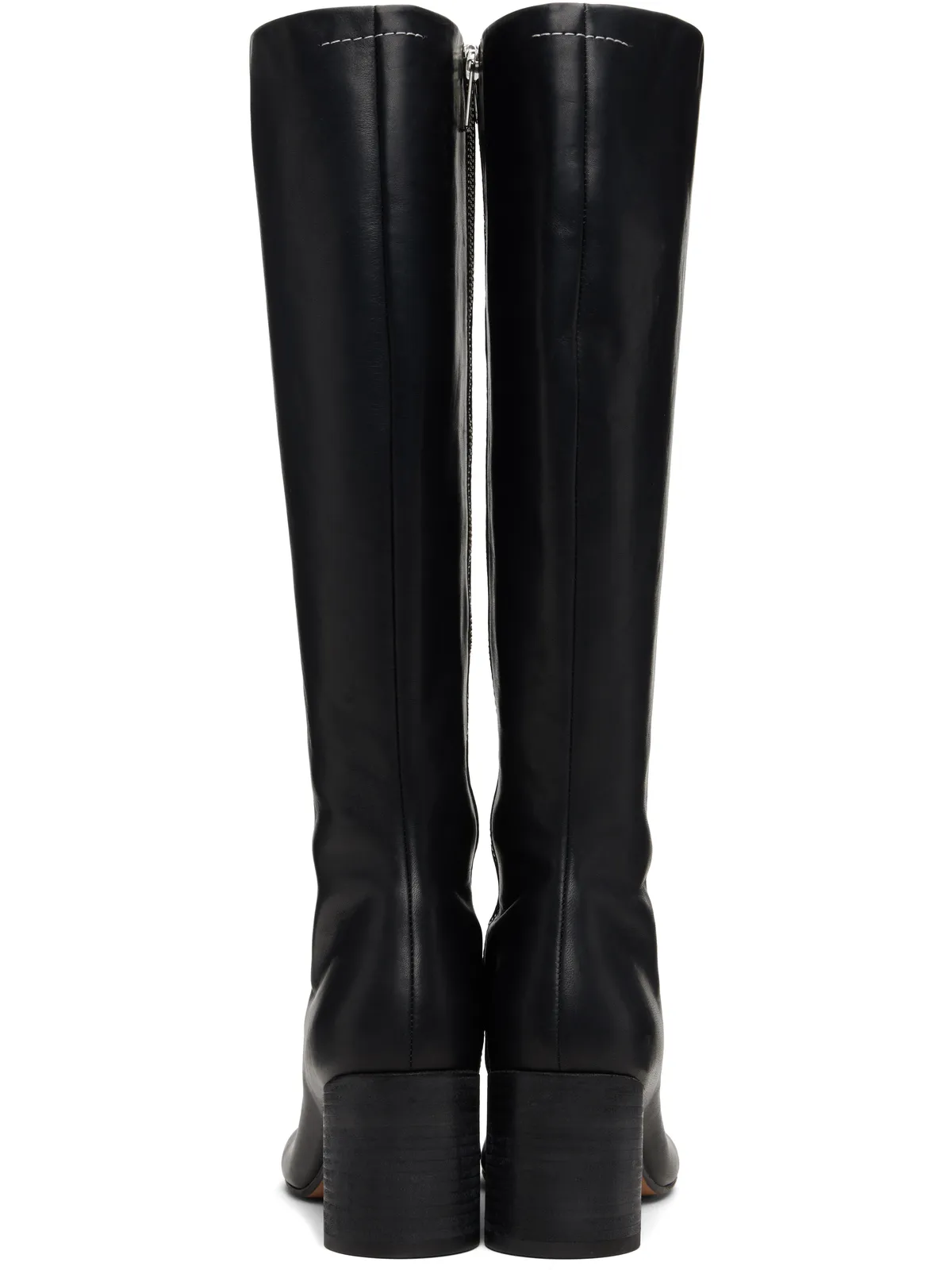 MM6 Maison Margiela Anatomic ステッチ レザー ニーハイブーツ - 画像2