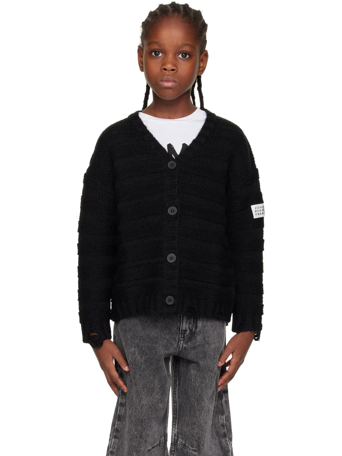 MM6 Maison Margiela キッズ｜ ロゴパッチ カーディガン - 画像1