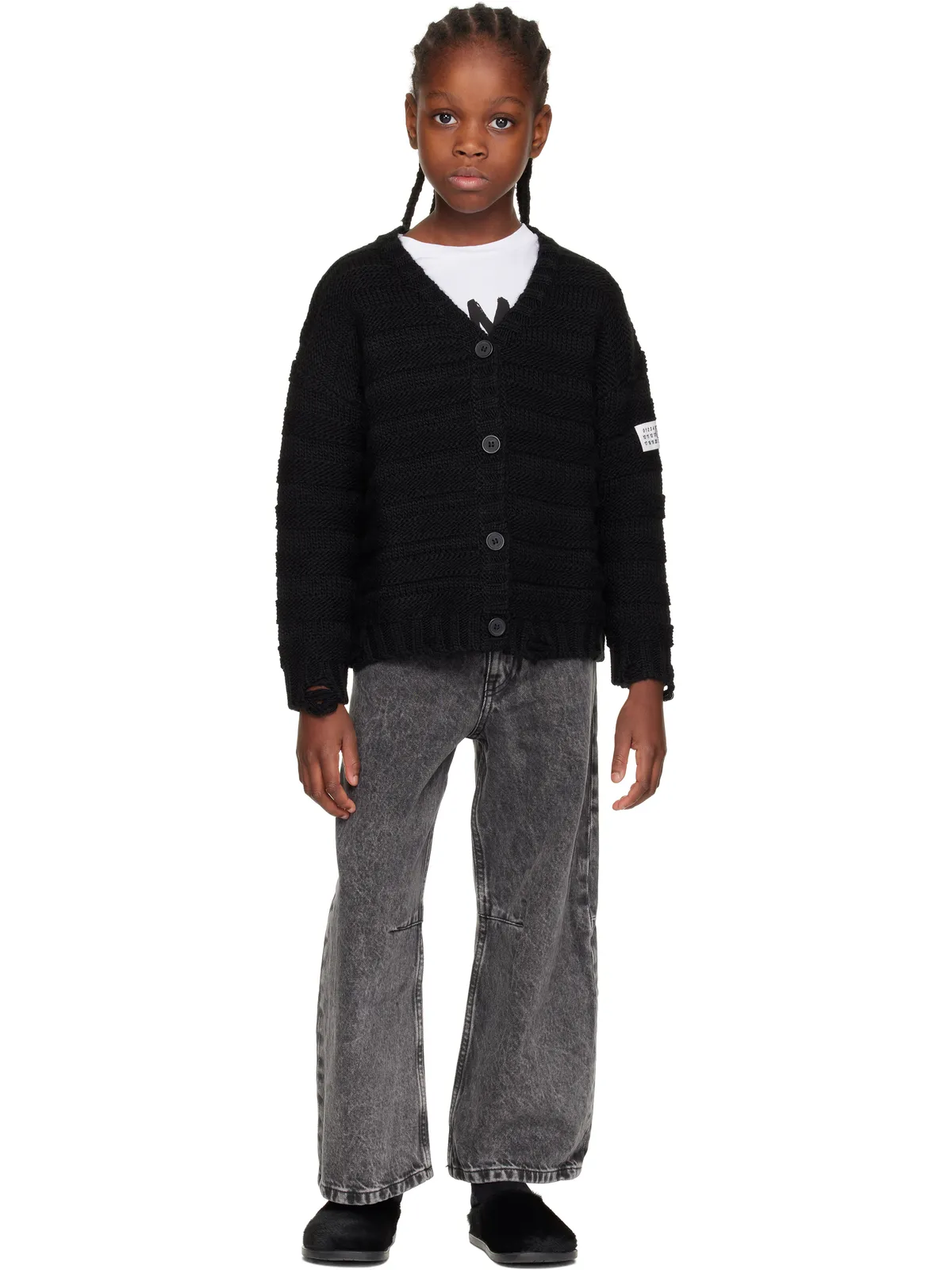 MM6 Maison Margiela キッズ｜ ロゴパッチ カーディガン - 画像4