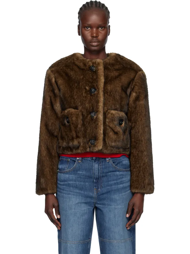 Marc Jacobs Marc Jacobs Teddy クロップド フェイクファー ジャケットの商品画像
