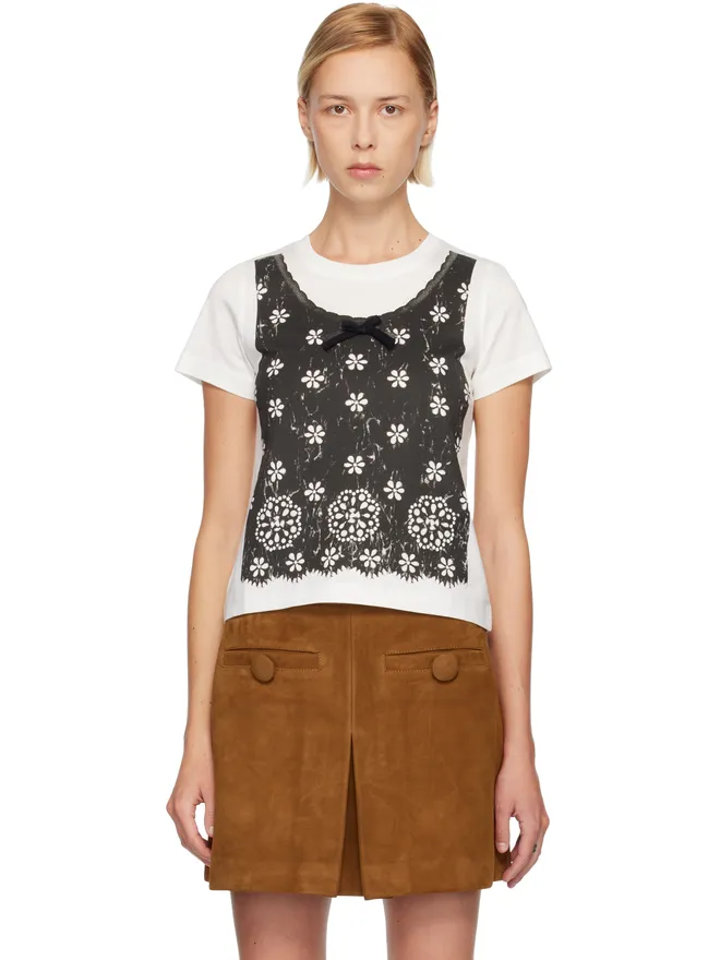 Marc Jacobs Marc Jacobs トロンプルイユ アイレット スリムフィットTシャツの商品画像