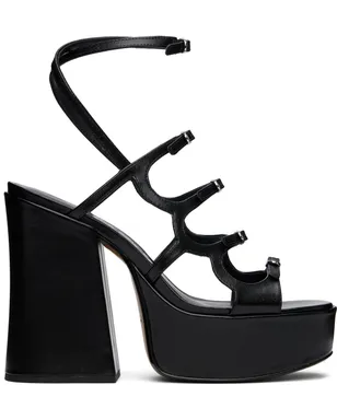 Marc Jacobs ブラック 'The Kiki' プラットフォーム ヒールサンダル - サムネイル1
