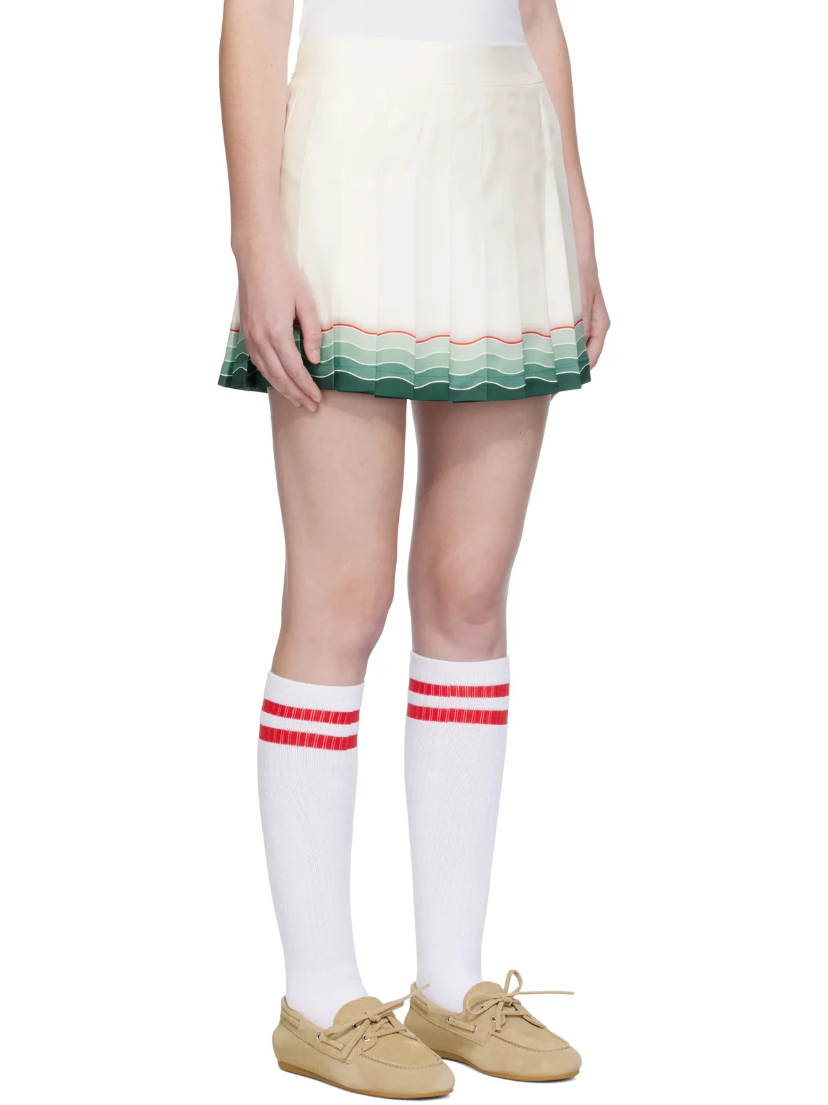 Casablanca Tennis シルク プリーツ ミニスカート - 画像2
