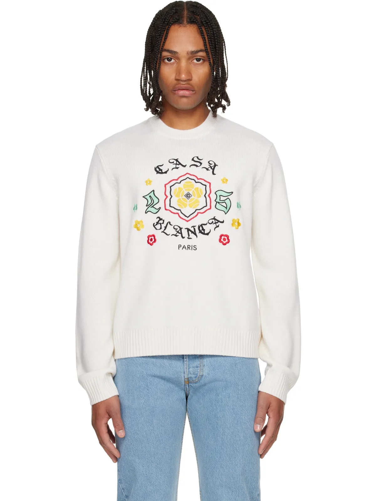 Casablanca Emblem Merino Knit クルーネック セーター - 画像1