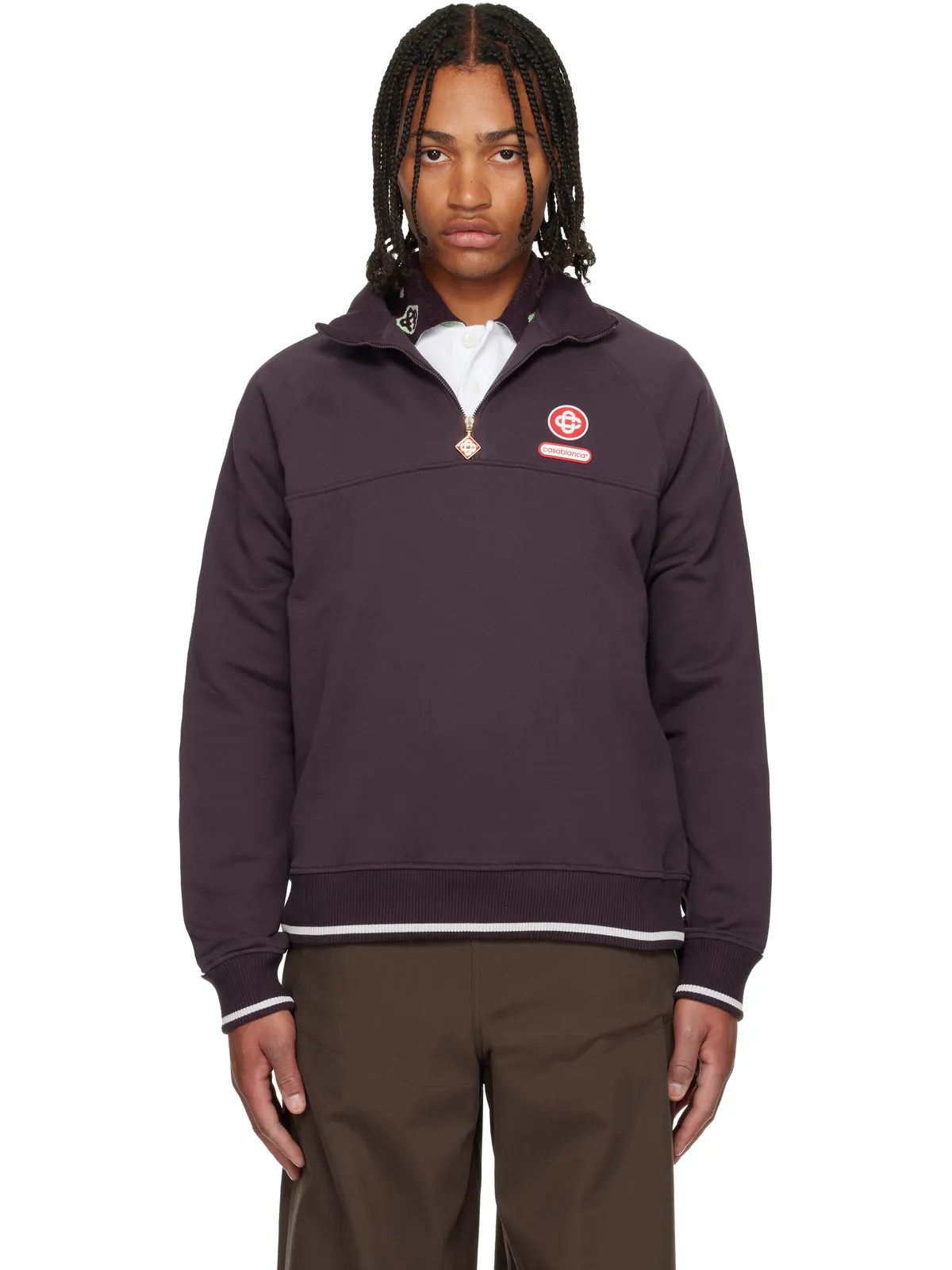 Casablanca Quarter Zip Laurel スウェットシャツ - 画像1