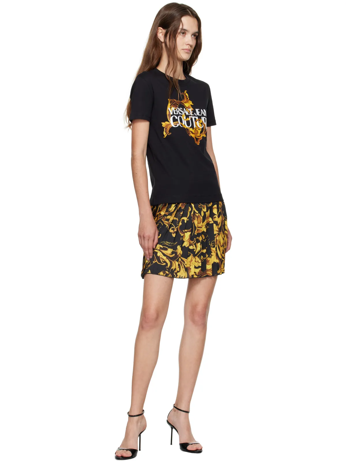 Versace Jeans Couture Porcelain バロッコ プリーツ ミニスカート - 画像4