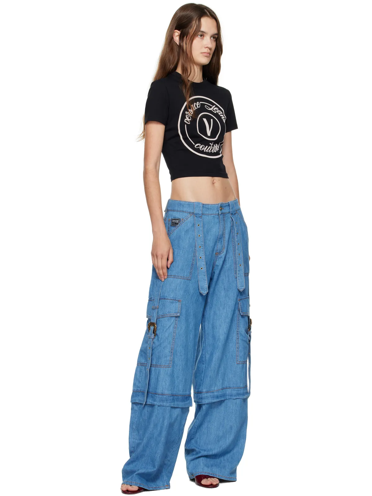 Versace Jeans Couture レターVエンブレム スリムフィット Tシャツ - 画像4