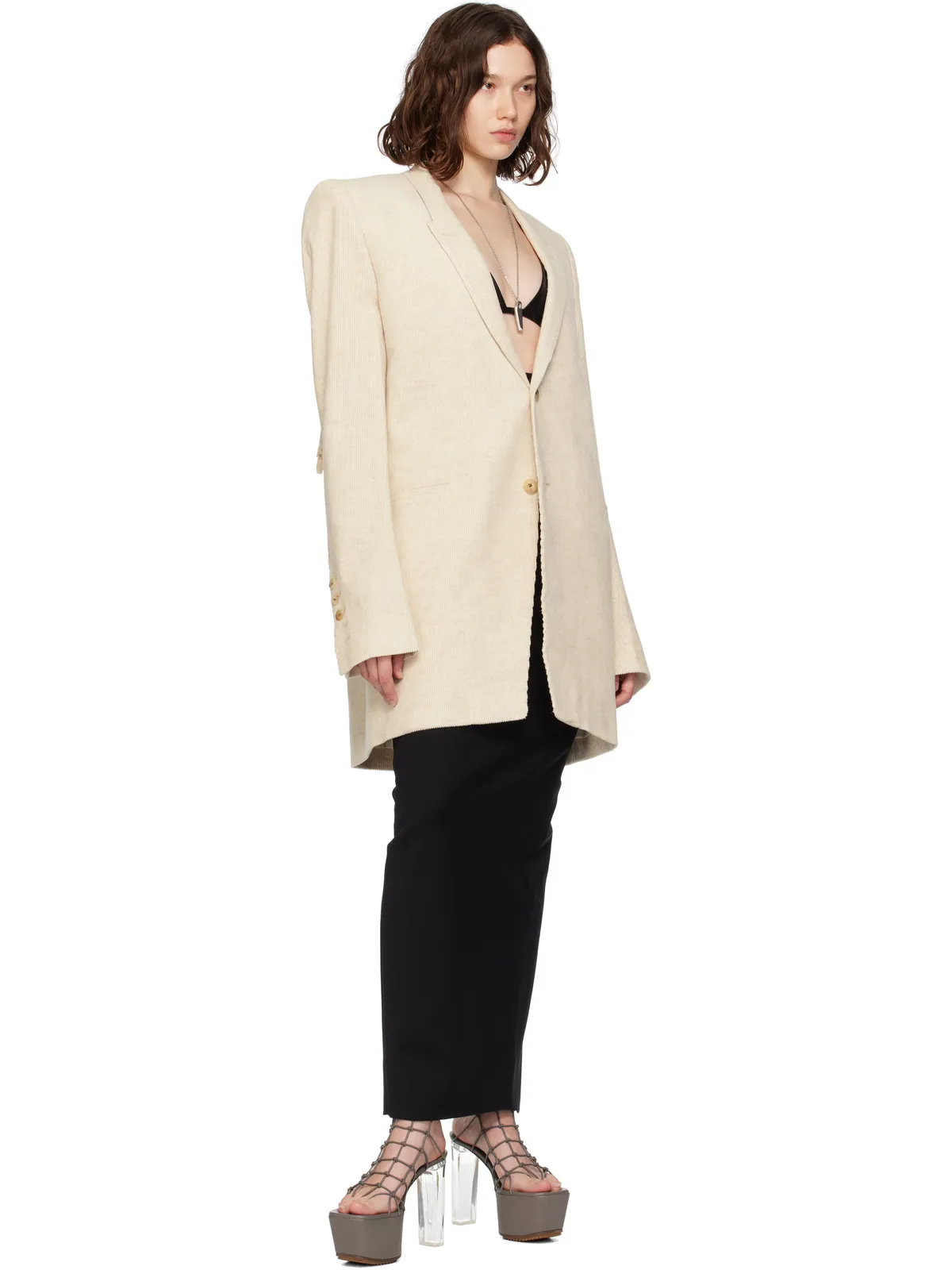 Rick Owens Concordians Dirt Pillar マキシスカート - 画像4