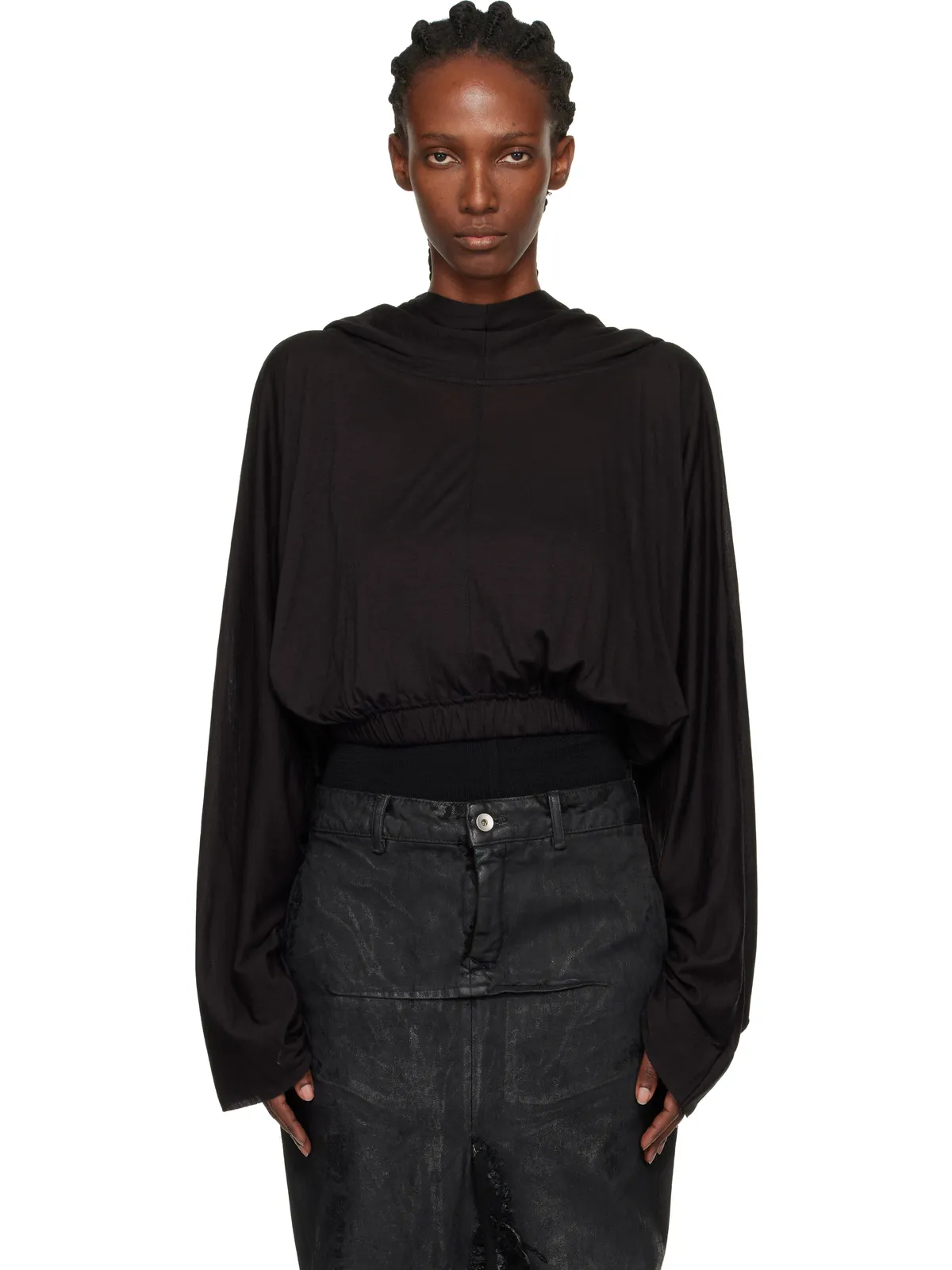Rick Owens Concordians Cropped Tunic フーディ - 画像1