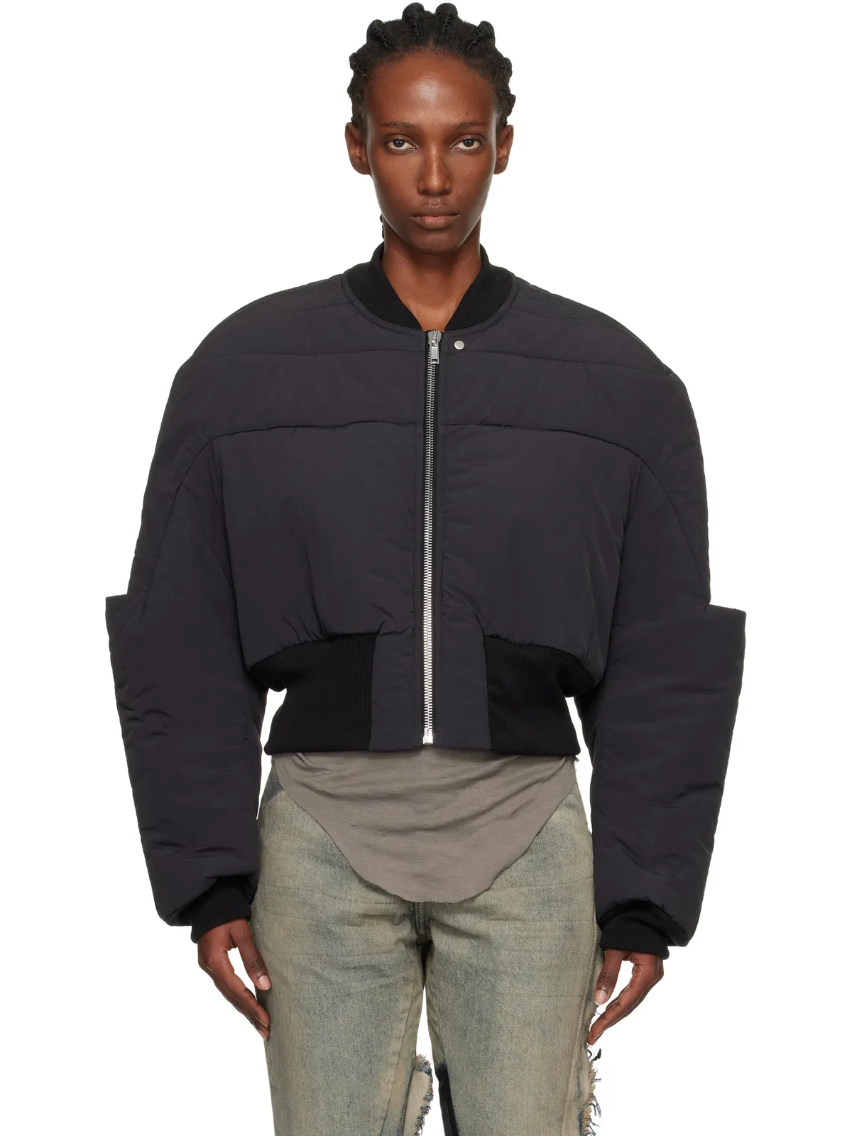 Rick Owens Concordians Girdered クロップド ボンバー ダウンジャケット - 画像1