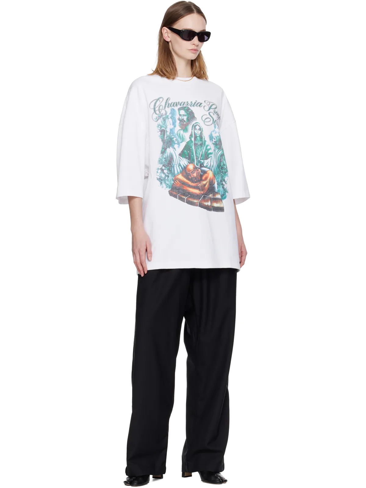 Willy Chavarria 'Chavarria Prayer Services' Northsider Tシャツ - 画像4
