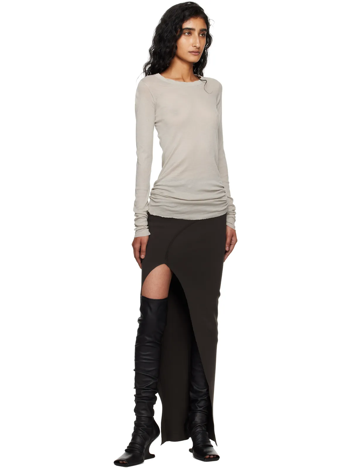 Rick Owens Concordians Mini Rib LS Tシャツ - 画像4