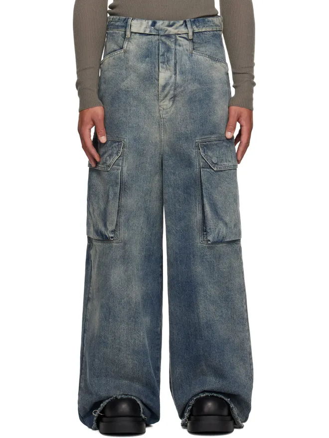 Rick Owens Rick Owens ブルー Concordians Mastadon Firbanks デニム カーゴパンツの商品画像