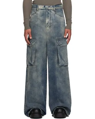 Rick Owens ブルー Concordians Mastadon Firbanks デニム カーゴパンツ - サムネイル1
