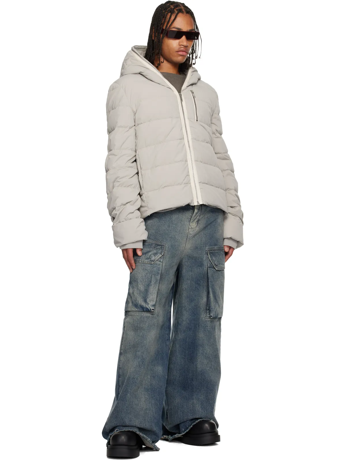 Rick Owens ブルー Concordians Mastadon Firbanks デニム カーゴパンツ - 画像4