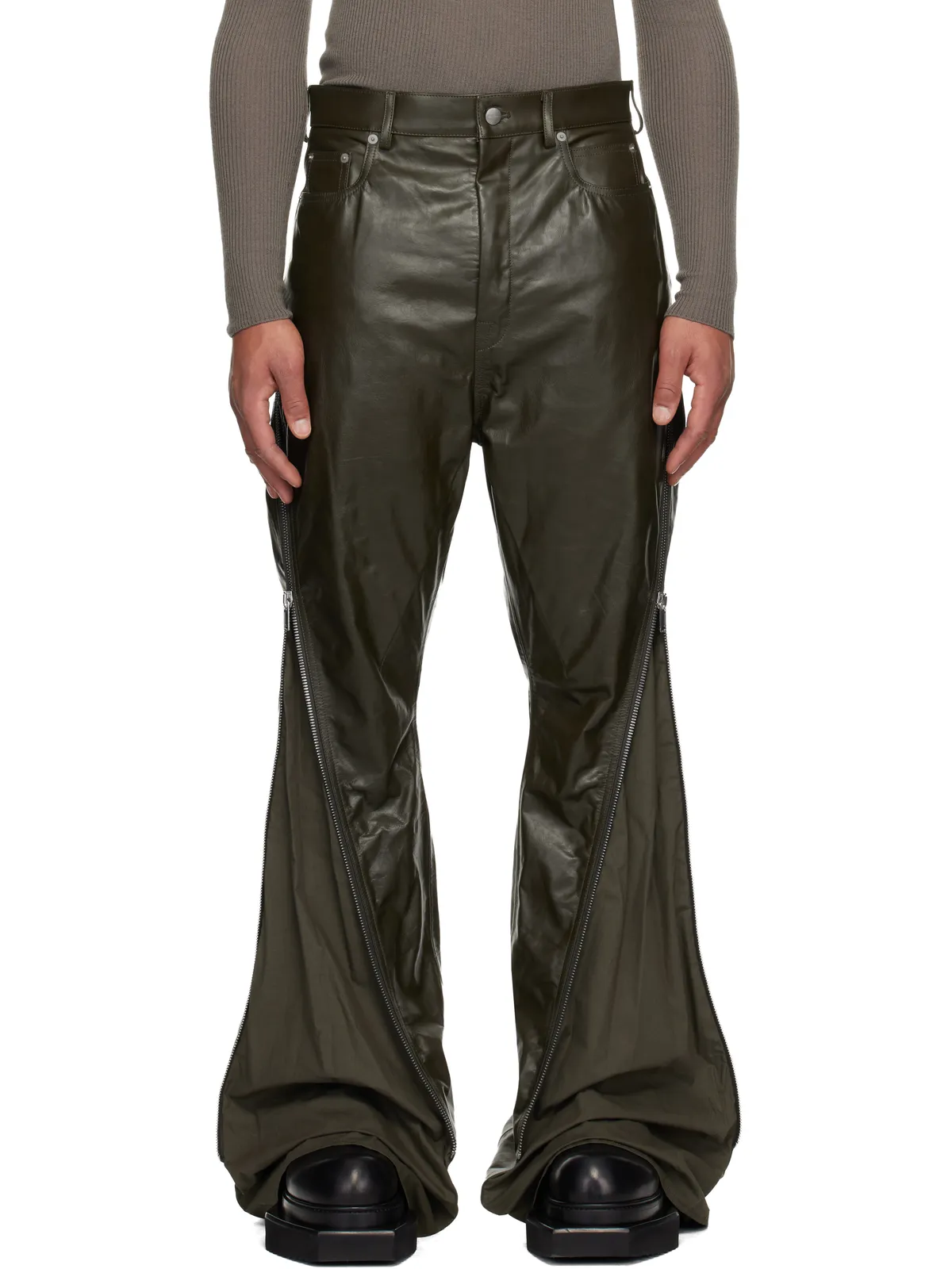 Rick Owens Concordians Bolan Banana レザーパンツ - 画像1